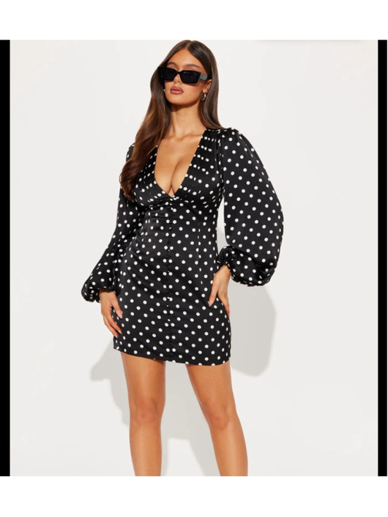 Fashion Nova Dresses & Skirts - Fashion Nova Celeste Polka Dot Satin Mini Dress. XS